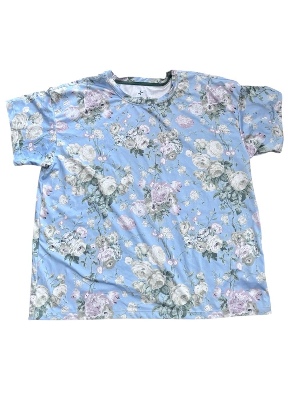 Tuckernuck Sport Light Blue Floral Short Sleeve Tee, Activewear, Athletic